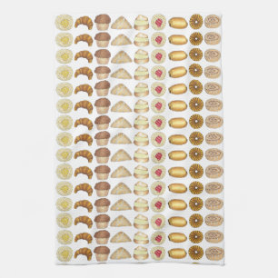ペストリートレイクロワッサンデンマークマフィン焼いたグッズ キッチンタオル