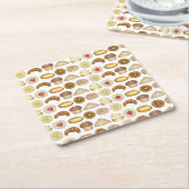 ペストリートレイクロワッサンデンマークマフィン焼いたグッズ スクエアペーパーコースター (アングル)