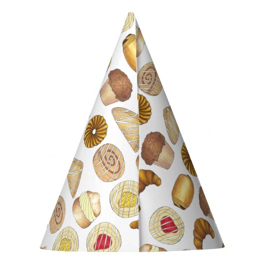 ペストリートレイクロワッサンデンマークマフィン焼いたグッズ パーティーハット (裏面)