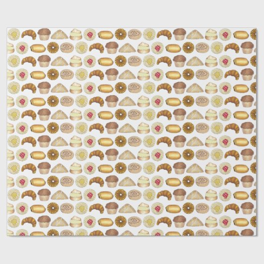 ペストリートレイクロワッサンデンマークマフィン焼いたグッズ ラッピングペーパー (フラット)