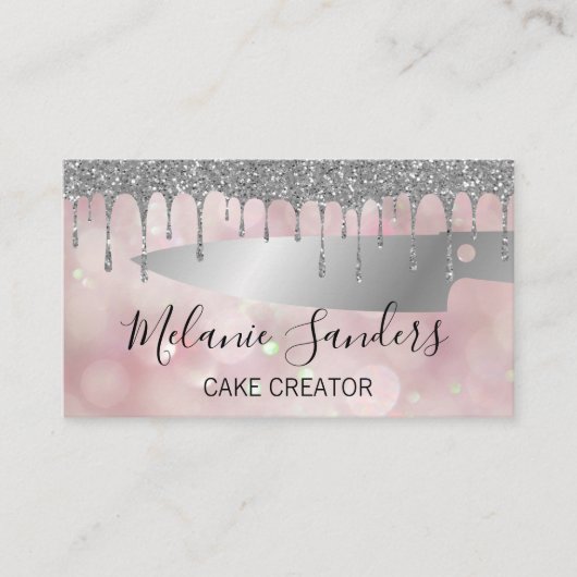 ペストリーナイフ | 《写真》ぼけ味グリッター背景 名刺 (正面)