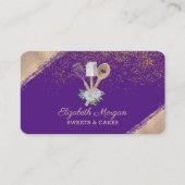 ペストリーハンドツールフラワーズ金ゴールド紙吹雪 名刺 (正面)