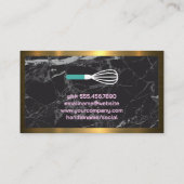 ペストリーバッグ |アイシングつや消し |大理石 |金属金ゴールド 名刺 (裏面)