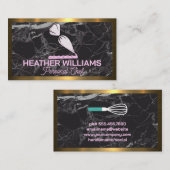 ペストリーバッグ |アイシングつや消し |大理石 |金属金ゴールド 名刺 (正面/裏面)