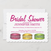 ペストリーフランスのマカロンクッキーブライダルベビーシャワー 招待状 (正面)