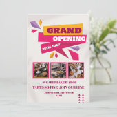 ペストリーベーカリーのオープニングアレンジメントカード 招待状 (スタンド正面)