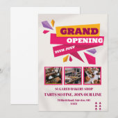 ペストリーベーカリーのオープニングアレンジメントカード 招待状 (正面/裏面)