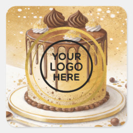 ペストリーベーカリーの水の色のロゴ スクエアシール