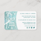 ペストリーベーカリーウィスクグリッターティール(緑がかった色)金ゴールドスパークルドリップ 名刺 (裏面)