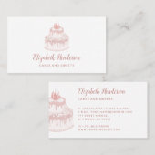 ペストリーベーカリーホワイトローズ金ゴールドグリッタードリップケーキ 名刺 (正面/裏面)