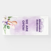 ペストリーベーキングツールパープルフローラ水彩 横断幕 (横)