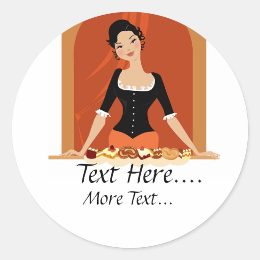 ペストリーレディーステッカー ラウンドシール (正面)