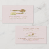 ペストリー素朴フローラスプーンのエレガントロゴ 名刺 (正面/裏面)