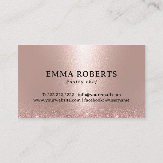 ペストリー配管バッグロゴカップケーキベーカリーバラ金ゴールド 名刺 (裏面)