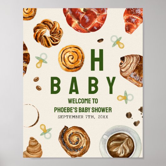 ペストリー&おしゃれなニュートラル赤ちゃんシャワーへようこそ ポスター (正面)