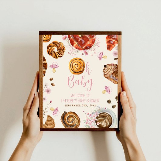 ペストリー&おしゃれな女の子ベビーシャワーへようこそ ポスター
