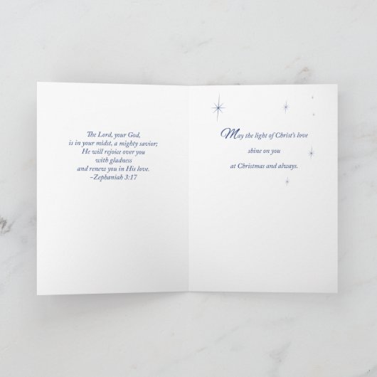 ペストルと妻クリスマス恵みマンガーオンブルー カード (内部)