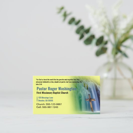 ペストルまたはデアコンクロス滝チャーチビジネスC 名刺 (スタンド正面)