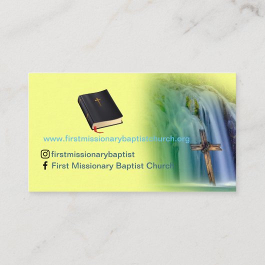 ペストルまたはデアコンクロス滝チャーチビジネスC 名刺 (裏面)