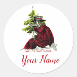 ペスト医師おもしろいクリスマスシール ラウンドシール