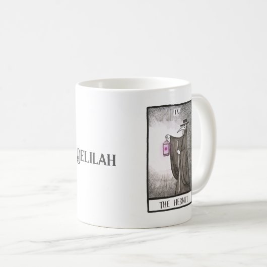 ペスト医師エルミットタロットゴシックアート名前をカスタムする コーヒーマグカップ (正面右)