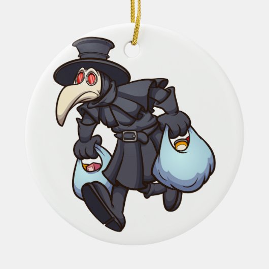 ペスト医師ショッピング セラミックオーナメント (正面)