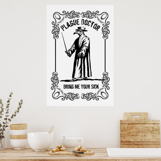 ペスト医師ハロウィーンの小道具 ポスター (キッチン)