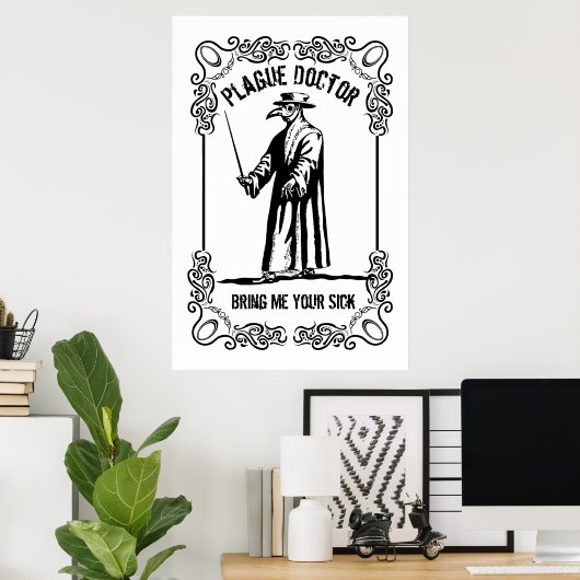 ペスト医師ハロウィーンの小道具 ポスター (ホームオフィス)