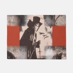 ペスト医師ハロウィーンドアマットマカーバーダーク ドアマット