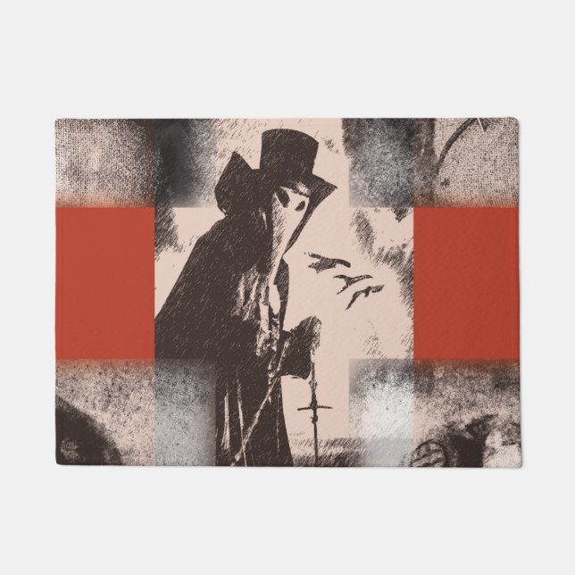 ペスト医師ハロウィーンドアマットマカーバーダーク ドアマット (正面)