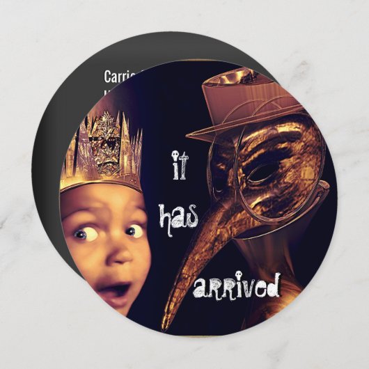 ペスト医師ラウンドアダルトハローウィンパーティ 招待状 (正面/裏面)