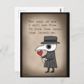 ペスト医師中世の愛の詩の不気味なかわいい ポストカード (正面/裏面)