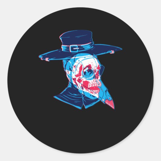 ペスト医師中世ドクタースティームパンクギフト ラウンドシール (正面)