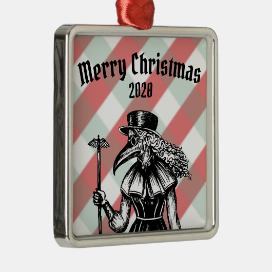 ペスト病の医者クリスマス メタルオーナメント (右)