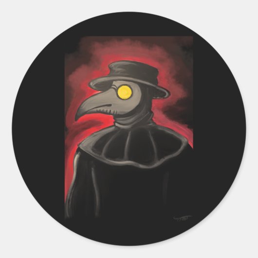 ペスト絵を描ドクターのステッカー ラウンドシール (正面)