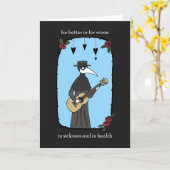 ペスト遊ドクターズギターおもしろいゴシック カード (黄色い花)