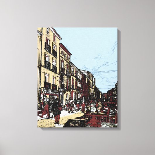 ペゼナスフランスアンティーク市場 キャンバスプリント (正面)