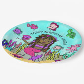 ペソニレかわいらしッドピンクパープルマーメイド誕生日 ペーパープレート (アングル)