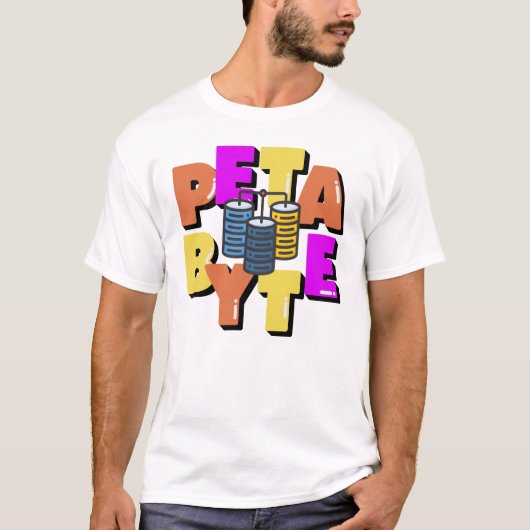ペタバイト データ測定単位 Tシャツ (正面)