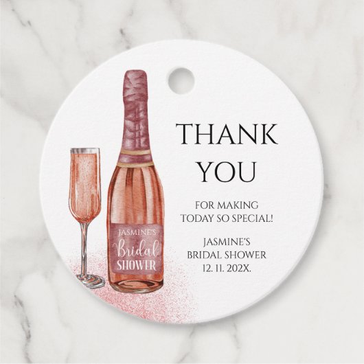 ペタルとプロセッコのブライズシャワーをありがとう フェイバータグ (正面)