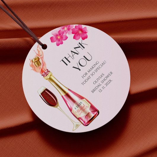 ペタルとプロセッコの花束 ブライダルシャワーのお礼 フェイバータグ