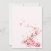 ペタルとプロセッコ フローラル シャンパン ブライダル シャワー 招待状 (裏面)