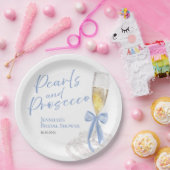 ペタルとプロセッコ | リボン ウォーターカラー ブライダル シャワー ペーパープレート (パーティー)