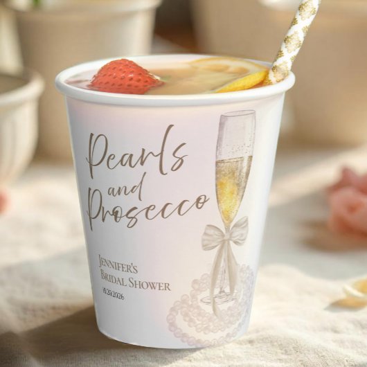 ペタルとプロセッコ | リボン ウォーターカラー ブライダル シャワー 紙コップ