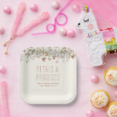 ペタルとプロセッコ ワイルドフラワーのブライダルシャワー ペーパープレート (パーティー)