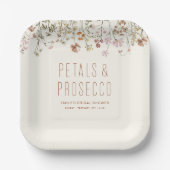 ペタルとプロセッコ ワイルドフラワーのブライダルシャワー ペーパープレート (正面)