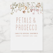 ペタルとプロセッコ ワイルドフラワー ブライダルシャワー ワインラベル (シングルラベル)