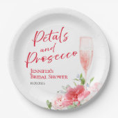 ペタルとプロセッコ | ワイルド ガーデン ブライダル シャワー ペーパープレート (正面)