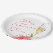 ペタルとプロセッコ | ワイルド ガーデン ブライダル シャワー ペーパープレート (アングル)
