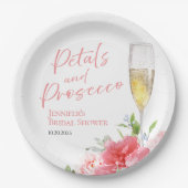 ペタルとプロセッコ | ワイルド ガーデン ブライダル シャワー ペーパープレート (正面)